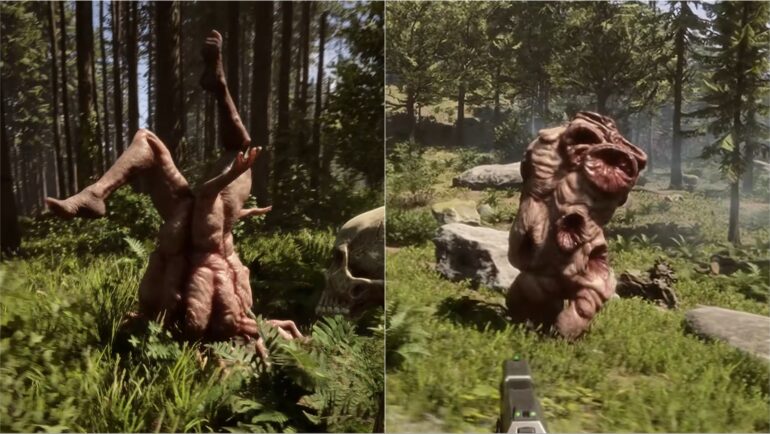 Collage of Legsy and Holey Mutants in Sons of the Forest 1.0