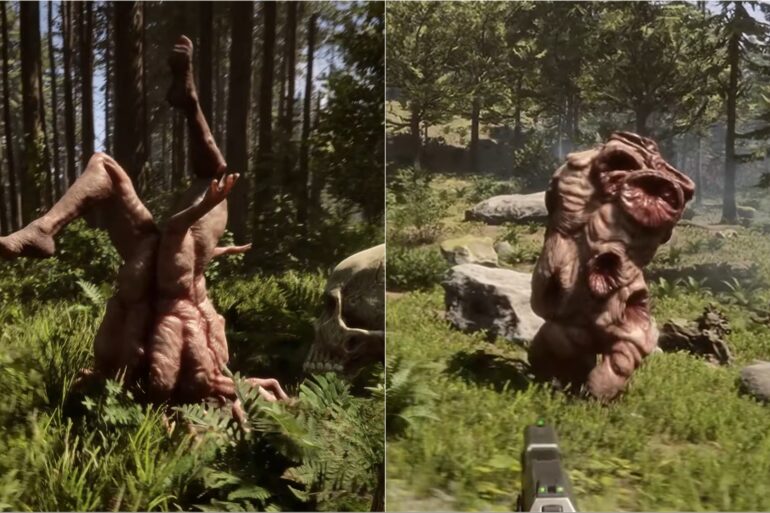 Collage of Legsy and Holey Mutants in Sons of the Forest 1.0