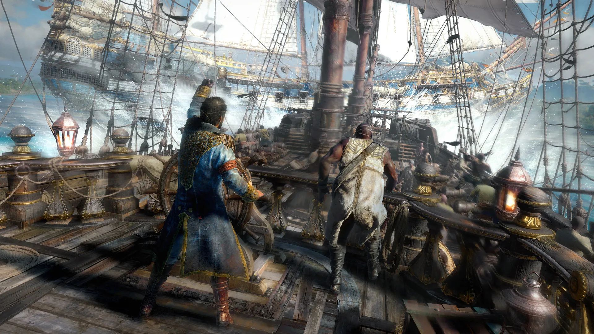 Player in their ship in Skull and Bones