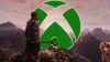 Player looking at the Xbox logo in Enshrouded