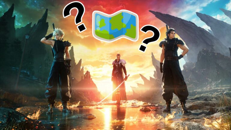 Final Fantasy 7 key art with map open world