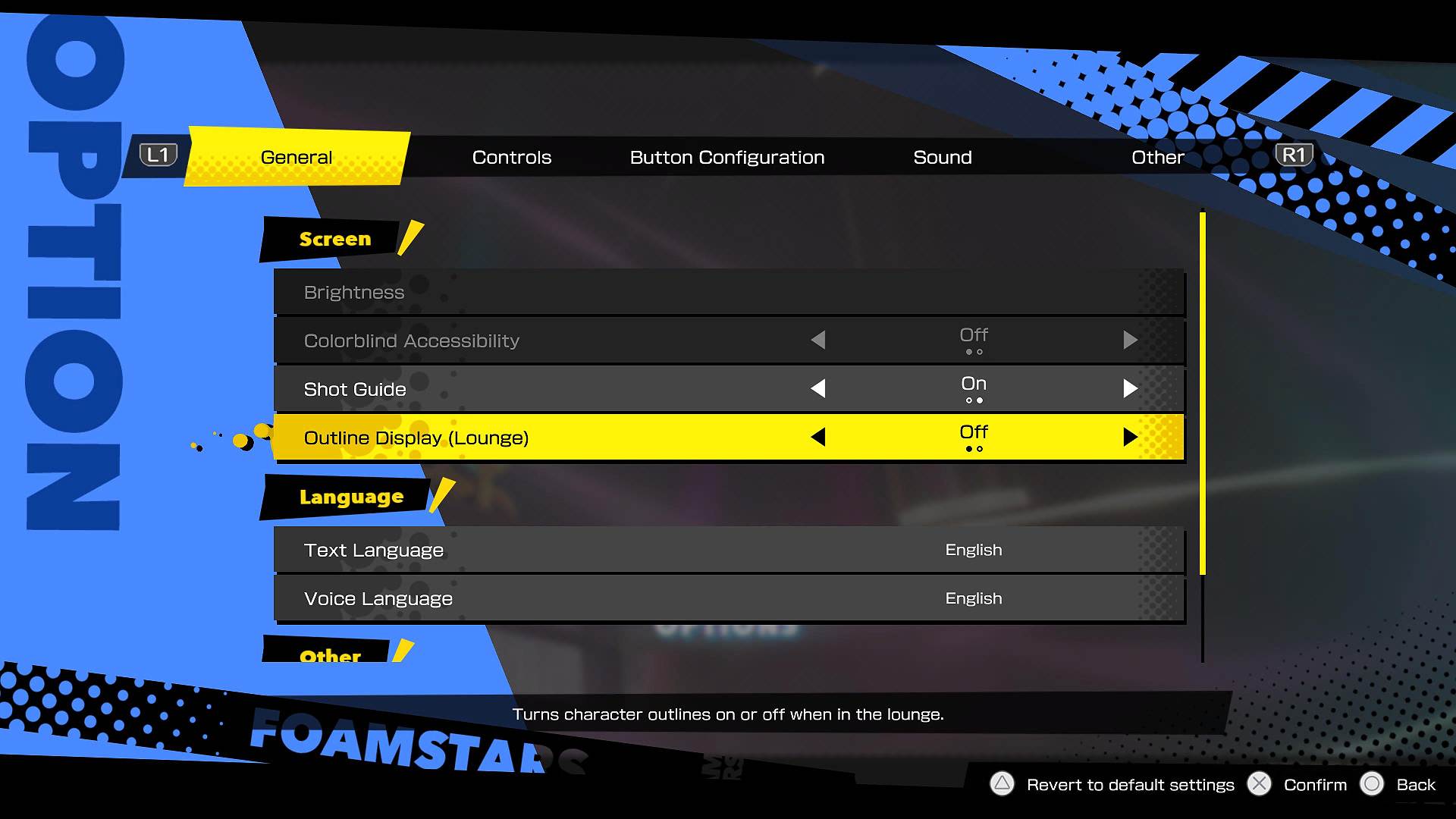 Accessibility screen