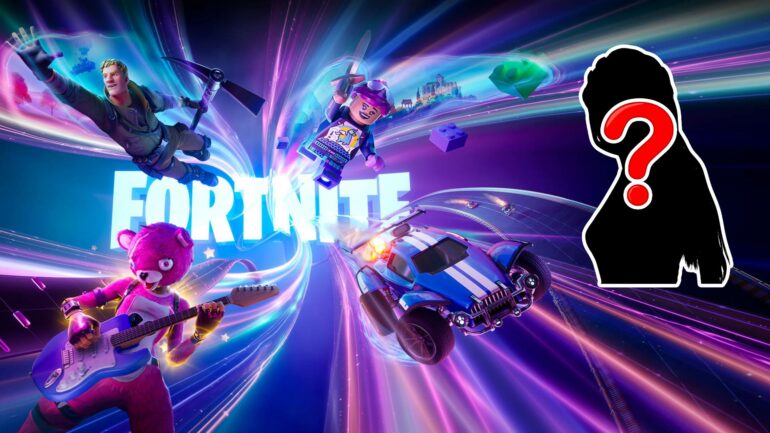 Fortnite mystery screen and silhouette of Lady Gaga