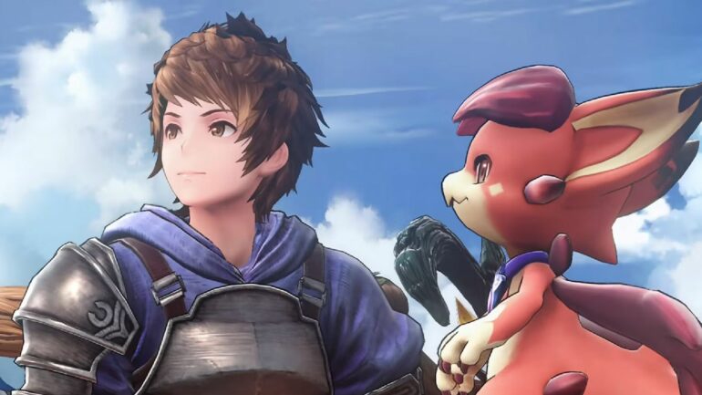 Gran and a dragon in Granblue Fantasy: Relink