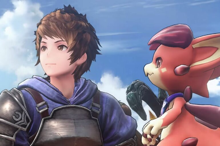 Gran and a dragon in Granblue Fantasy: Relink