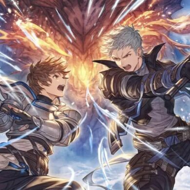 Id and Gran fighting in Granblue Fantasy: Relink