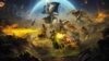 Helldivers 2 key art of four Helldivers fighting back Terminids