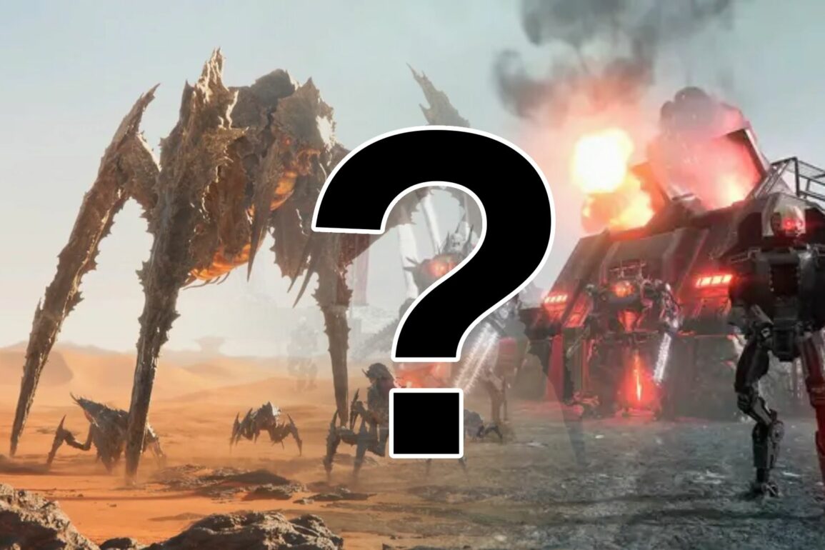 The Terminid and Automaton factions from Helldivers 2 with a question mark over them