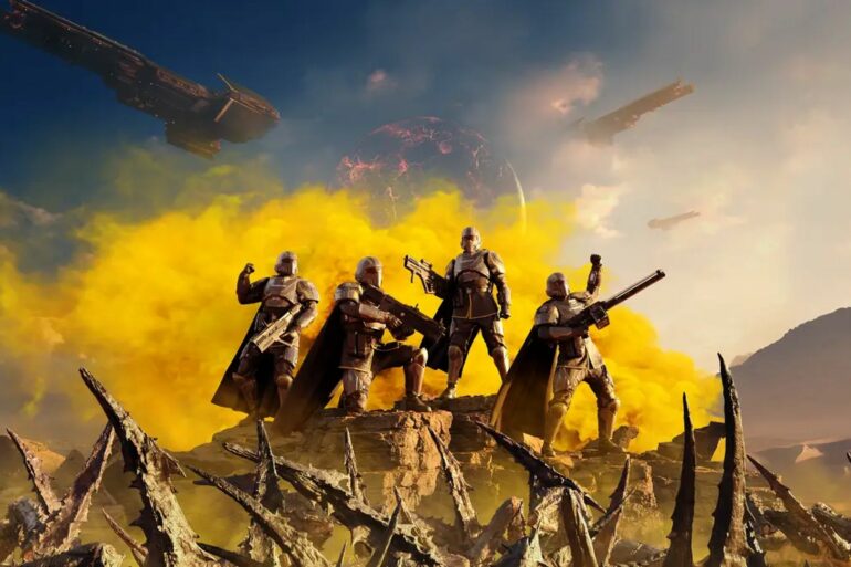 Four players in Helldivers 2