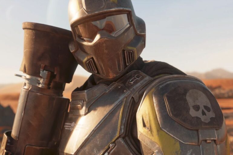 A soldier with a rocket launcher in Helldivers 2