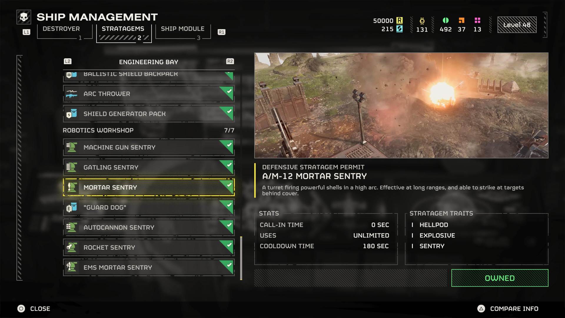 Helldivers 2 Mortar Sentry screen