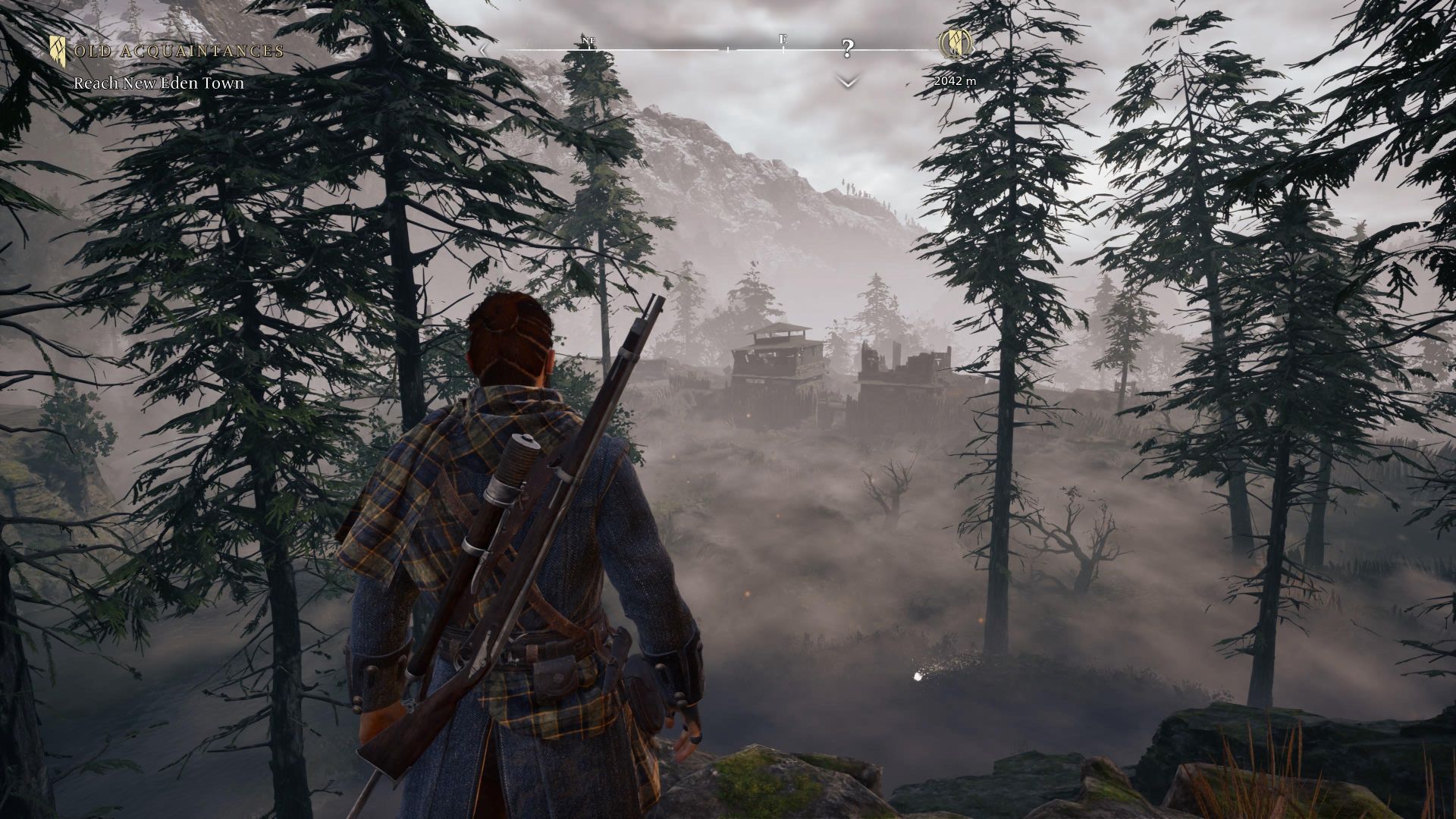 Red in Banishers Ghosts of New Eden looking out at a forest