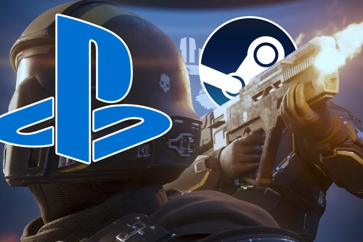 Helldivers soldiers with the PlayStation and PC logos on them