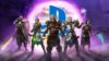 Last Epoch characters standing next a portal with the PlayStation logo on it