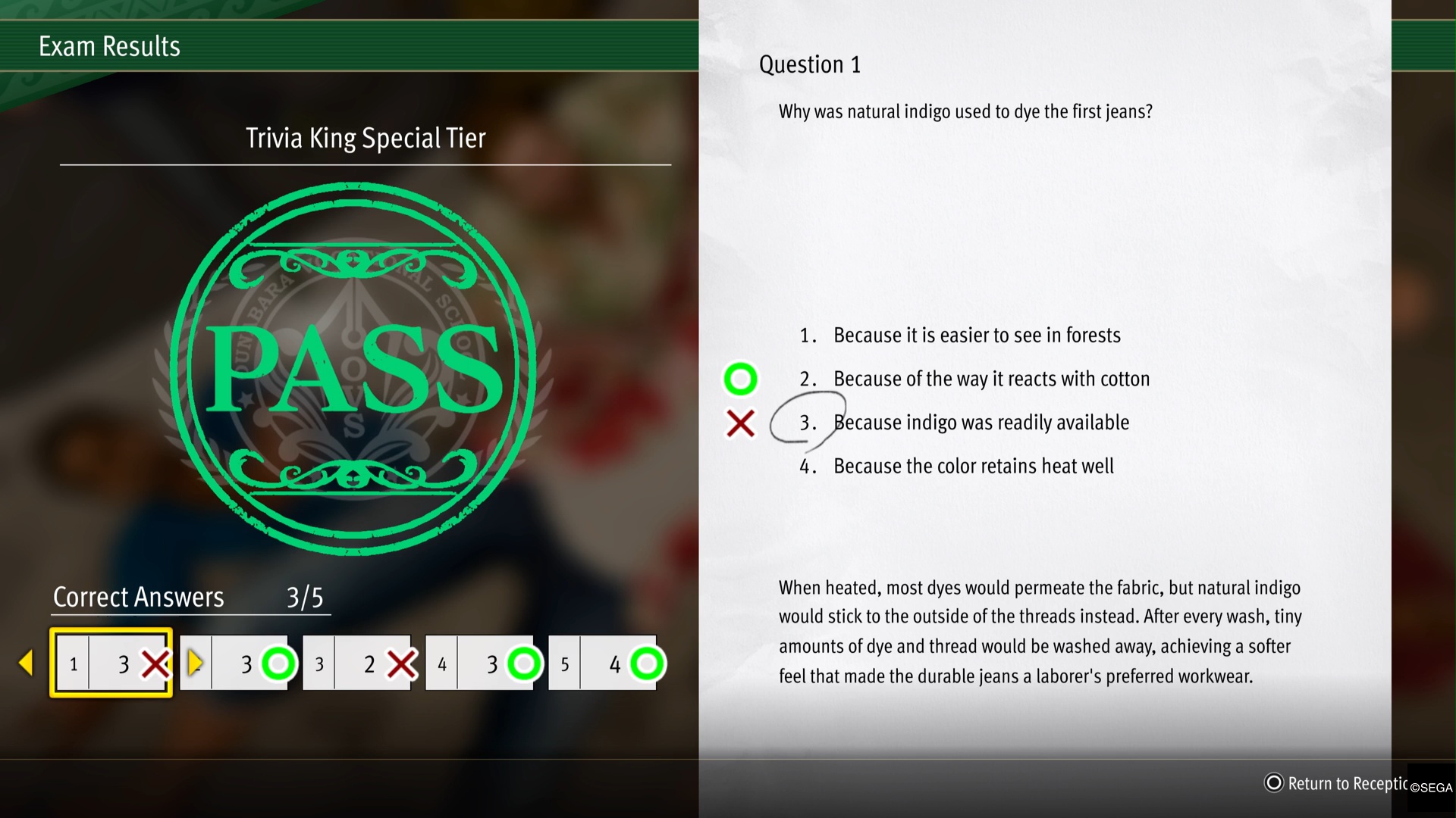 Trivia King Special Tier at the Ounabara Vocational School in Like a Dragon: Infinite Wealth