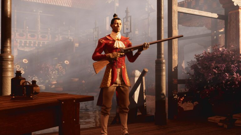 Player with a rifle in Nightingale