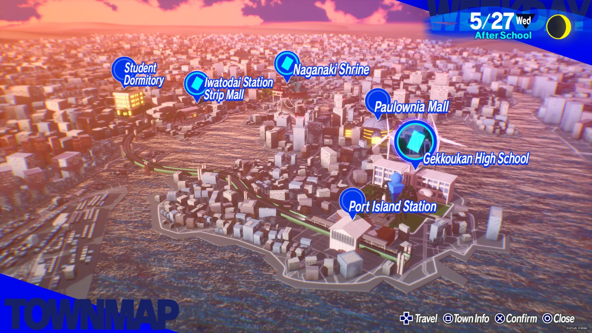 The world map in Persona 3 Reload