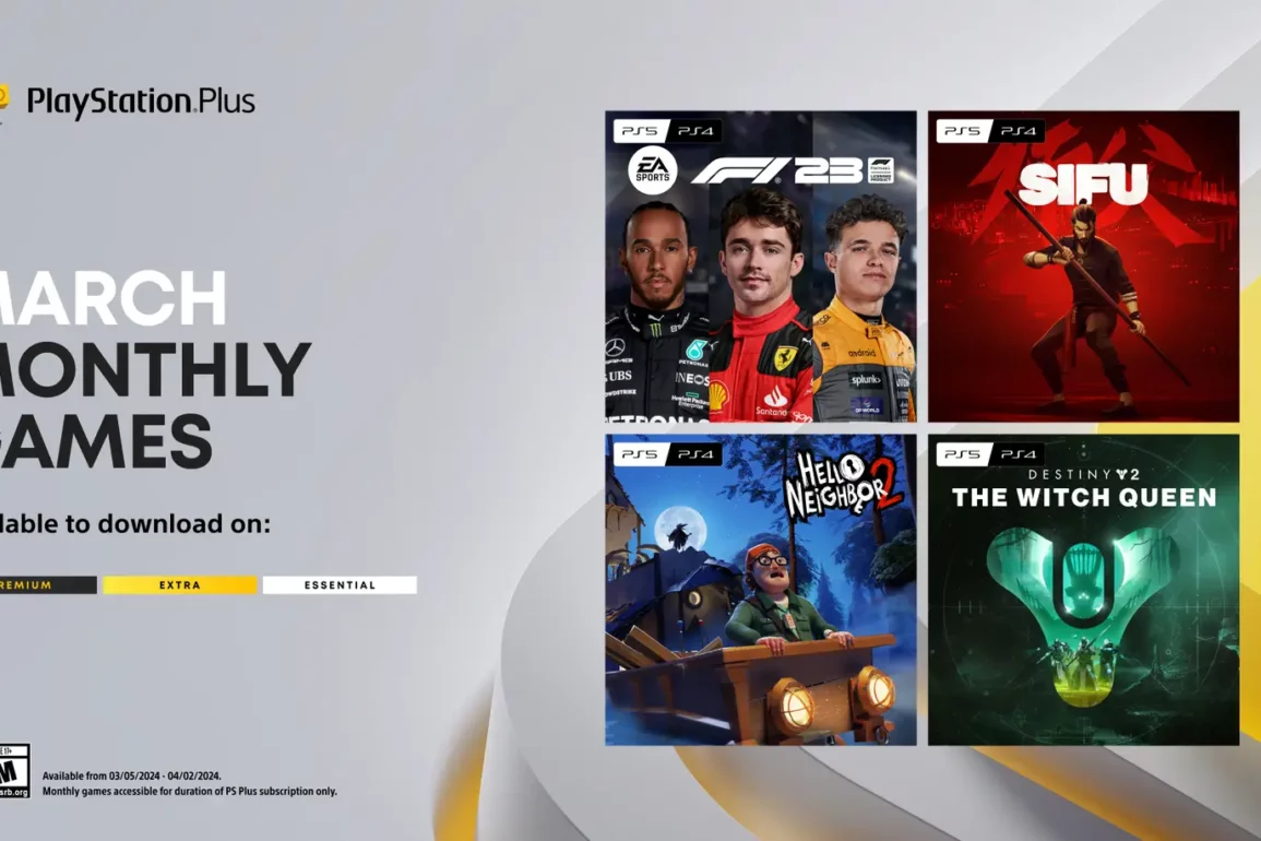 PlayStation Plus March Games Feature EA Sports F1 23, Sifu, Hello Neighbor 2 & Destiny 2: Witch Queen