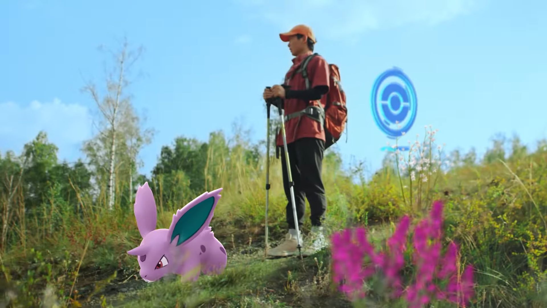 Player Standing Next to Nidoran Gen 1 Pokemon in Pokemon Go World of Wonders Season