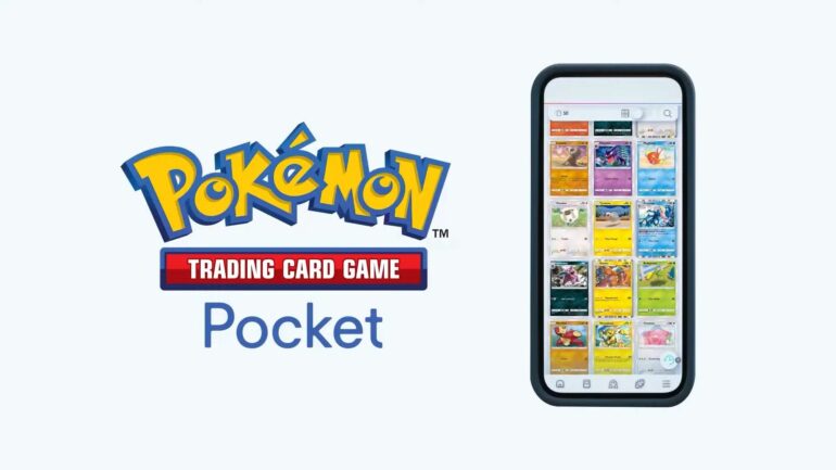 Pokemon Trading Card Game title and running on mobile phone