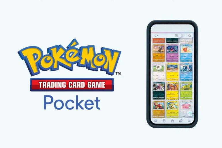 Pokemon Trading Card Game title and running on mobile phone