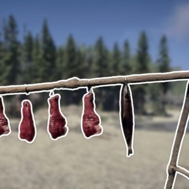 a drying rack in Sons of the Forest