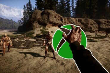 Player holding the Xbox logo in Sons of the Forest