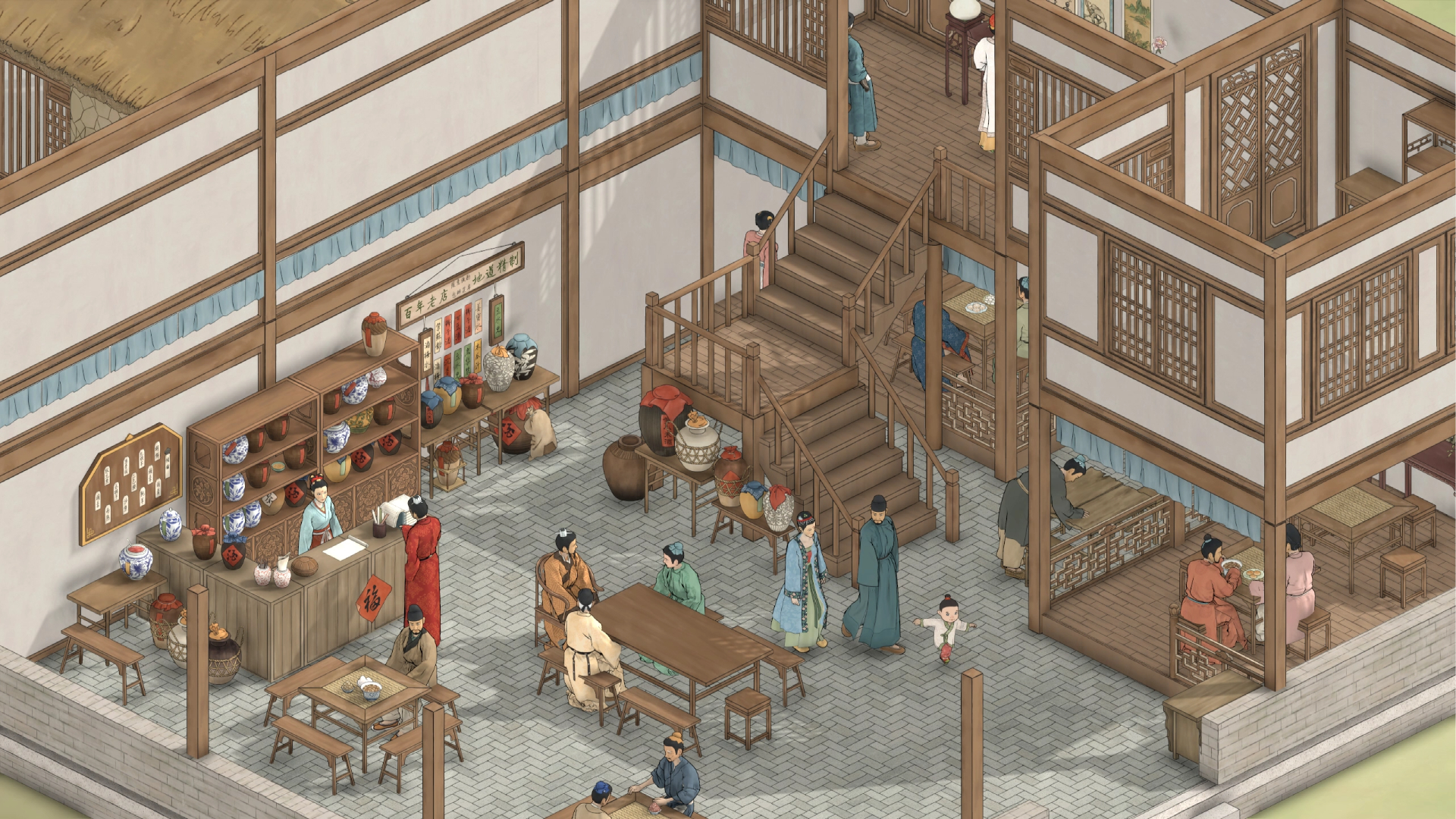 The Bustling World Screenshot of secluded buildings