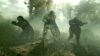Three Helldivers aiming their weapons in Helldivers 2