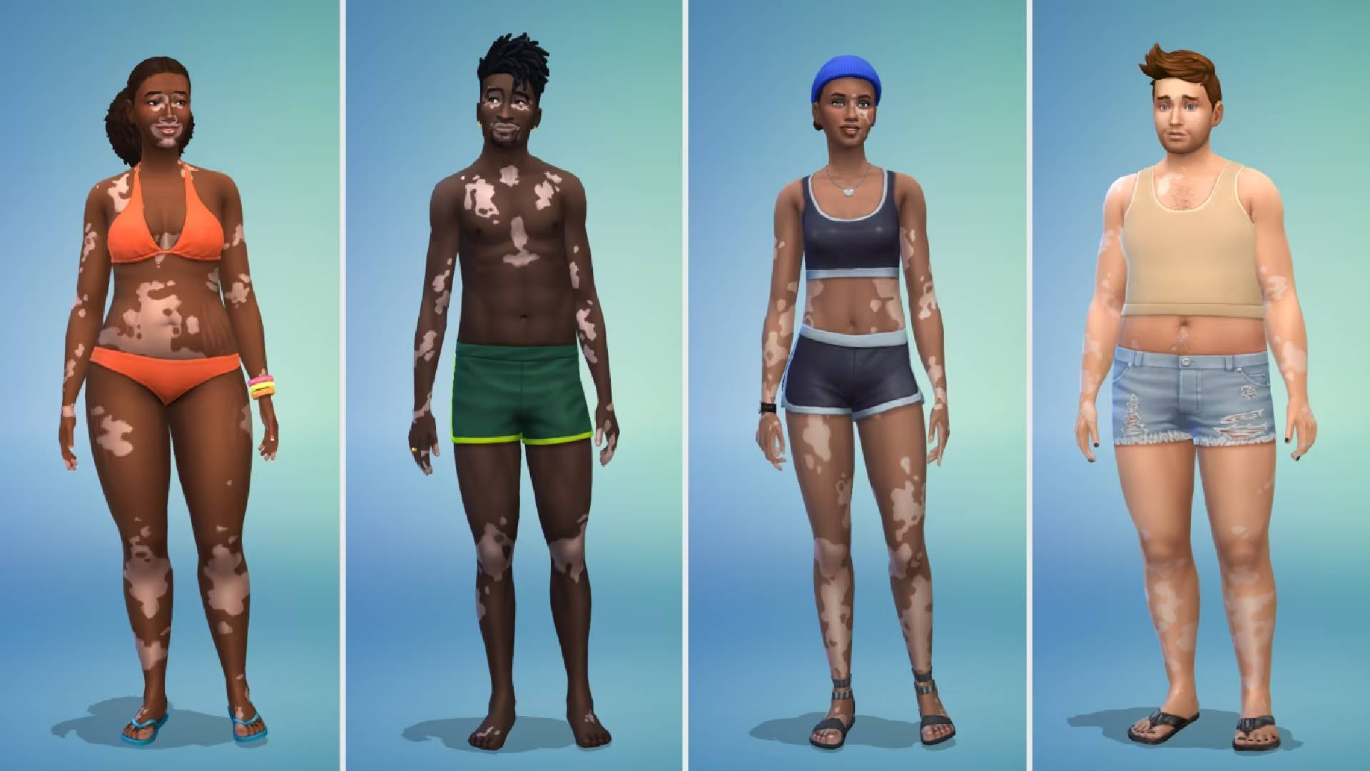 Vitiligo Character Options in The Sims 4