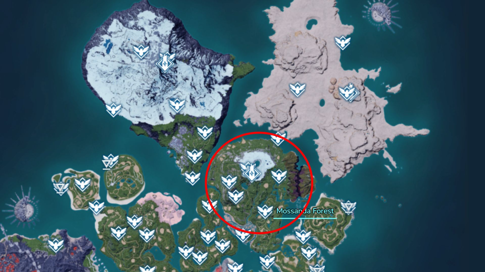 The location of Beegarde in Palworld.