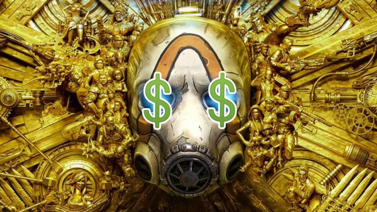 Borderlands cover art with dollar signs