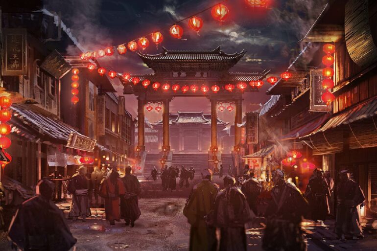Cityscape art Rise of the Ronin