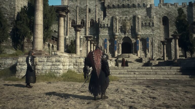 Player next to a castle in Dragon's Dogma 2