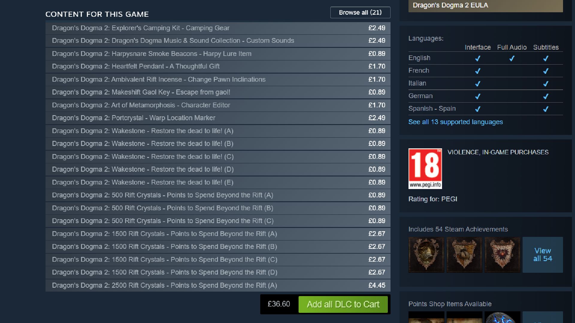 Dragon's Dogma 2 microtransactions