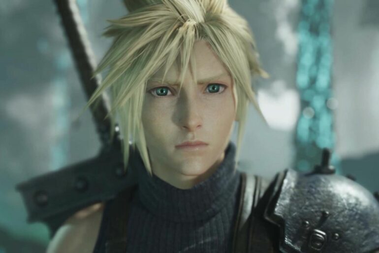 Cloud looking towards the camera in Final Fantasy 7 Rebirth