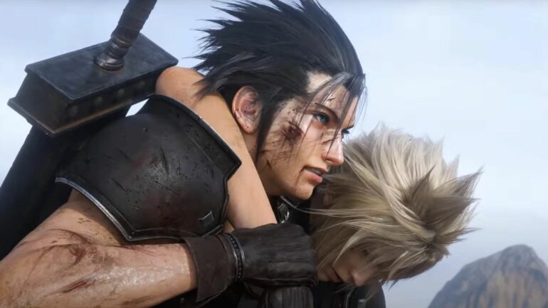Zack carrying Cloud in Final Fantasy 7 Rebirth