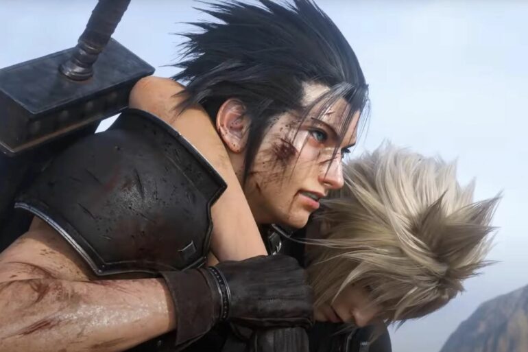 Zack carrying Cloud in Final Fantasy 7 Rebirth