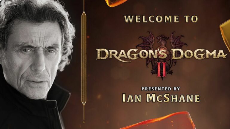 Ian McShane and the Dragon's Dogma 2 logo