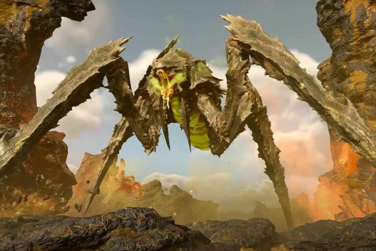A Bile Titan in Helldivers 2