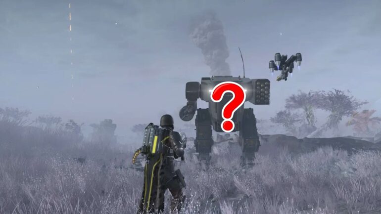 Helldivers 2 Mech with question mark over it