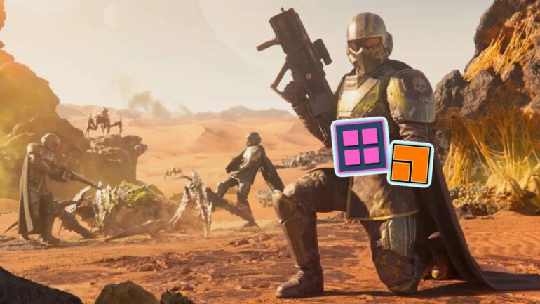 Helldivers 2 with samples in hand