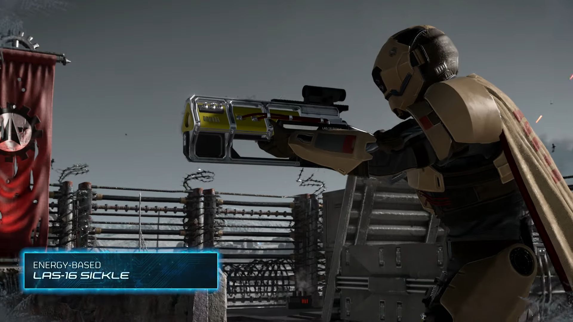 The LAS-16 Sickle rifle in Helldivers 2