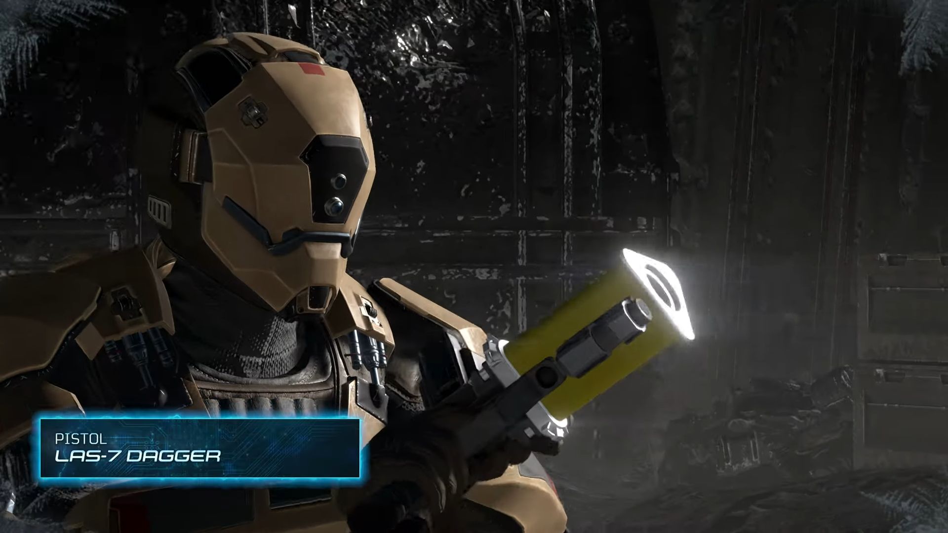 The LAS-7 Dagger pistol in Helldivers 2