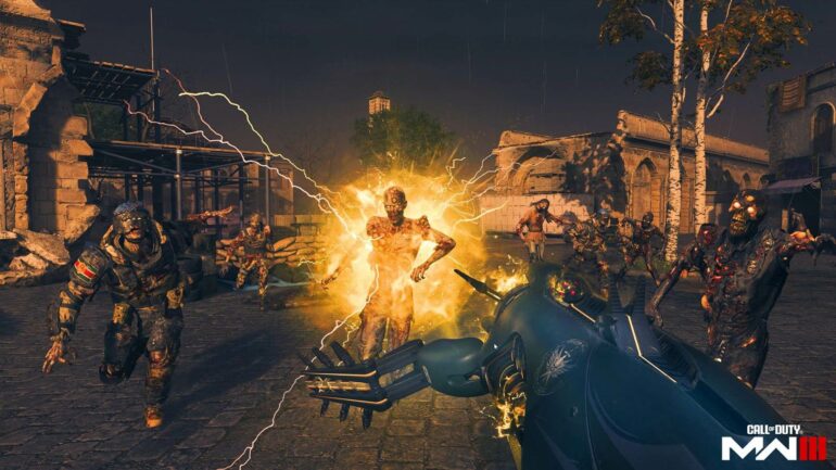 MW3 Zombies V-R11 firing into zombies crowd