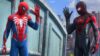 Peter and Miles waving at each other in Spider-Man 2