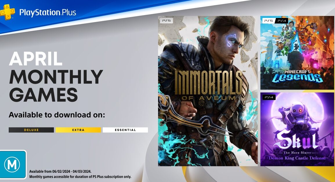 PlayStation Plus April Games Feature Immortals of Aveum, Minecraft Legends & Skul: The Hero Slayer