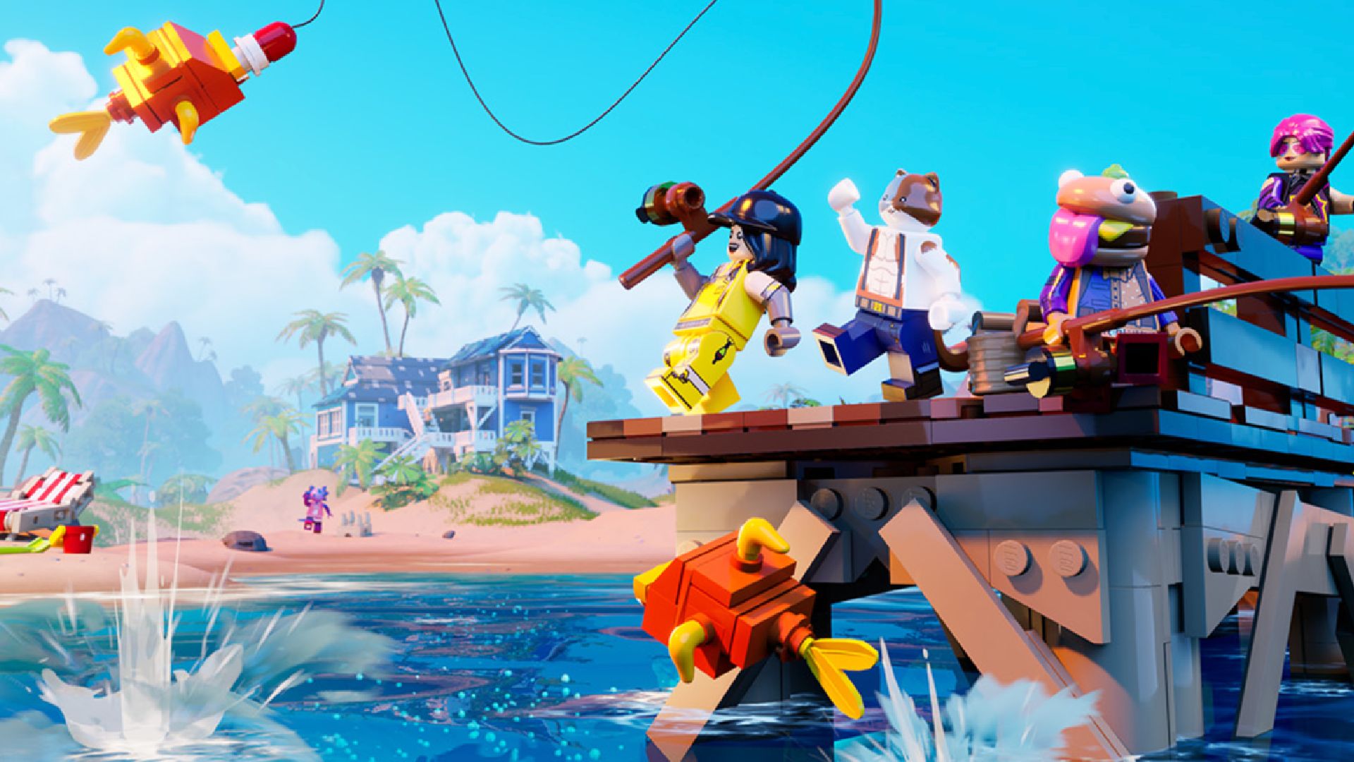 LEGO Fortnite Characters fishing