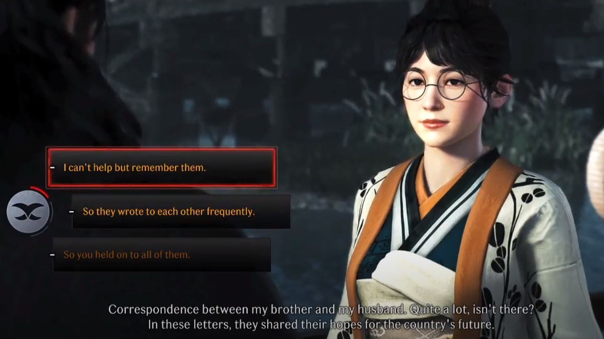 Fumi Sugi conversation in Rise of the Ronin