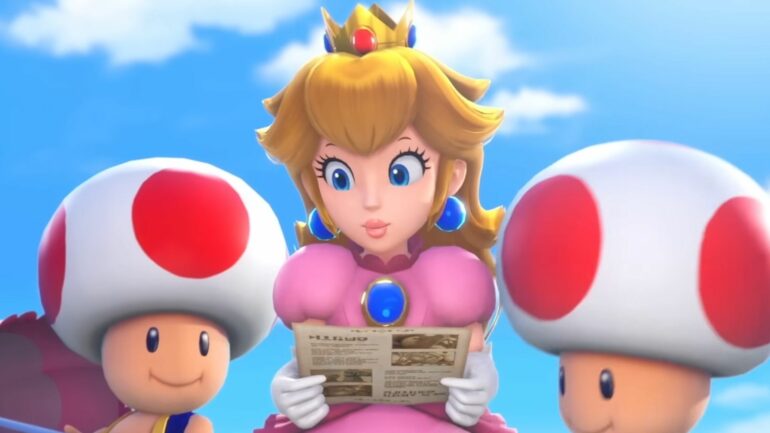 Princess Peach reading a letter